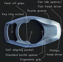 Load image into Gallery viewer, Black Vacuum Ion Plated Bottle Opener Multi-Tool